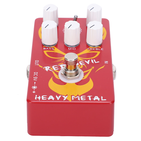 Distortion Gitarrpedal Red Devil Heavy Metal Tone Effekt Elektrisk Processor 9V DC