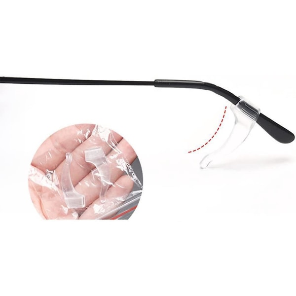 Komfortable anti-skli silikonbrille ørekroker - 6 par