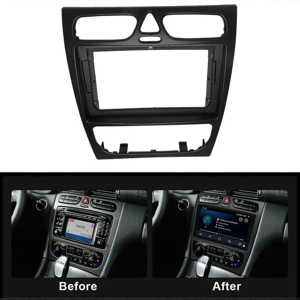 Bilradio-frontpanel kompatibel med Benz C-KLASSE W203 02-04 DVD Stereo Ramadapter Monteringspanel Installationsram - WELLNGS