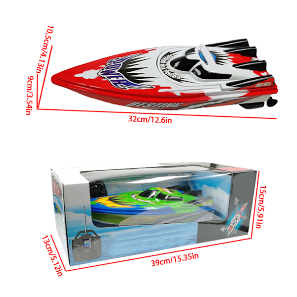 RC-båd fjernbetjening racerbåde til pools og søer Mini Speed Boat legetøj udendørs eventyr elektrisk bådlegetøj til børn