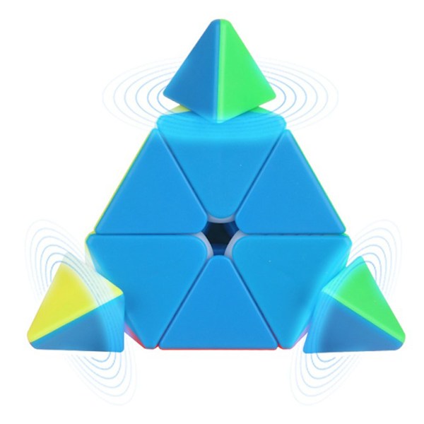 Pyramid Stickerless Speed Cube Triangle Cube Puzzle Hjernetrimleke for Barn