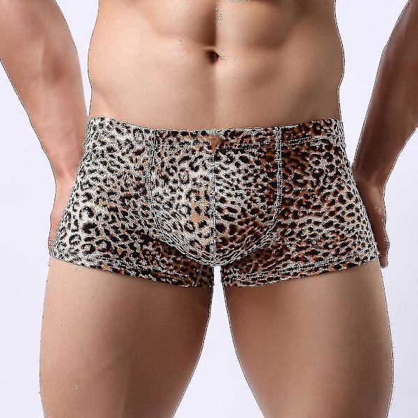 Leopard-print Men's Low-waist Sweat-absorbing Underwear XL