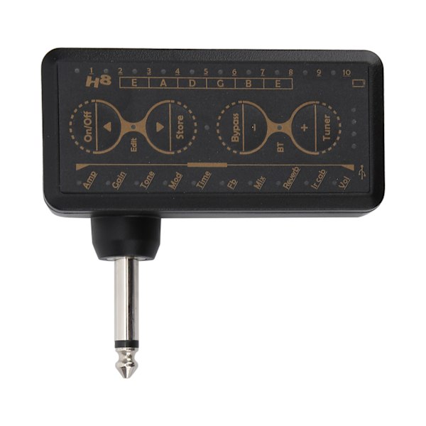 Gitarhörlursförstärkare Laddningsbar Inspelningsbar Portabel Distortion Ljudkort Effektförstärkare