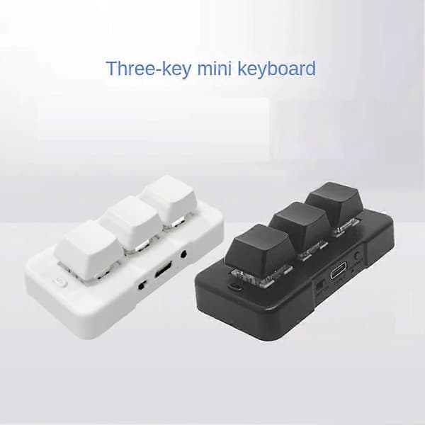 MK321BT 3-Button Mini Custom Mechanical Keyboard, White