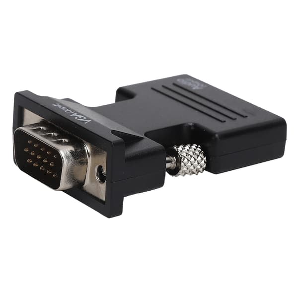 High Definition Multimedia Interface til VGA Konverter Hun til Han HD Lydkabel Adapter Sort