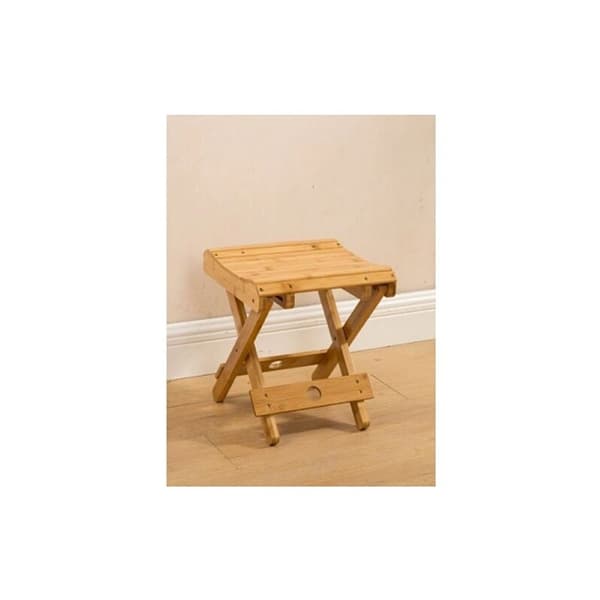 Bamboo Folding Stool Small Portable Bench Shower Stool Suitable for Bathroom Sauna Spa Height 31.5 cm