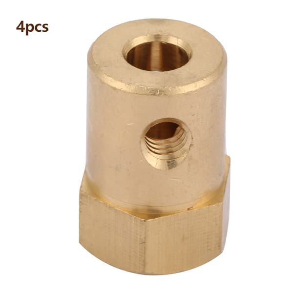 4 stk. Messing Forlenget Aksel Sekskantkobling Motor Kobling (5mm)