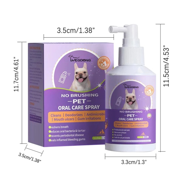 50 ml Pet Oral-Cleane Spray Koirat Kissat Hampaiden puhdistus