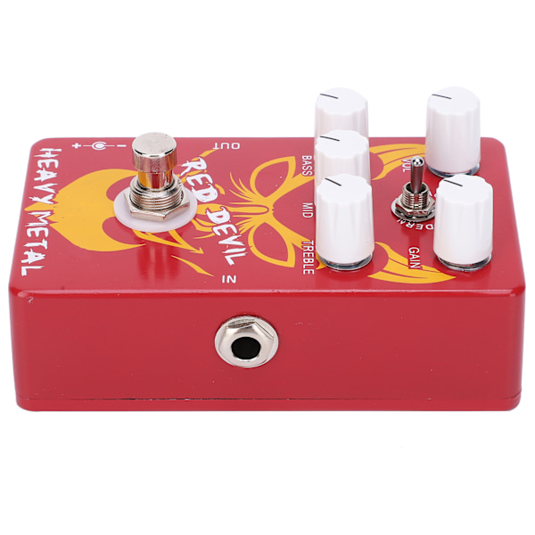 Distortion Gitarrpedal Red Devil Heavy Metal Tone Effekt Elektrisk Processor 9V DC