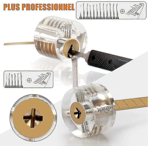 Lock Picking Set, 25-piece Lock Picking Set, Practice Tools with 3 Transparent Locks