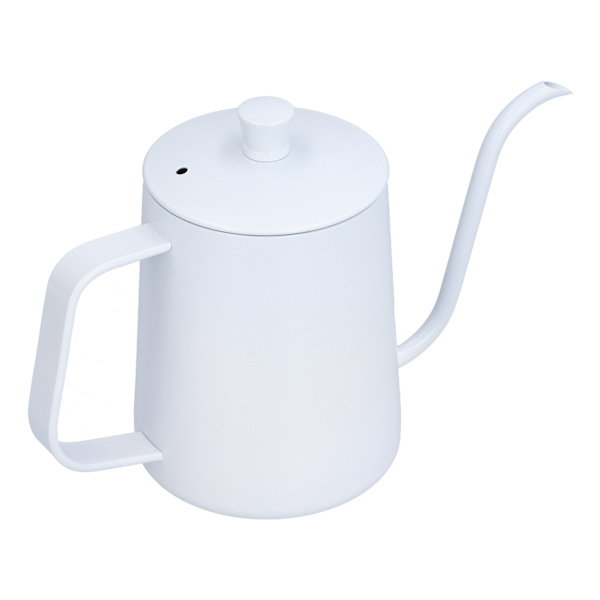 Kaffekanna Rostfritt Stål Mini Portabel Vit Tunn Pip Häll Över Kittel för Resor Camping Te Kaffe
