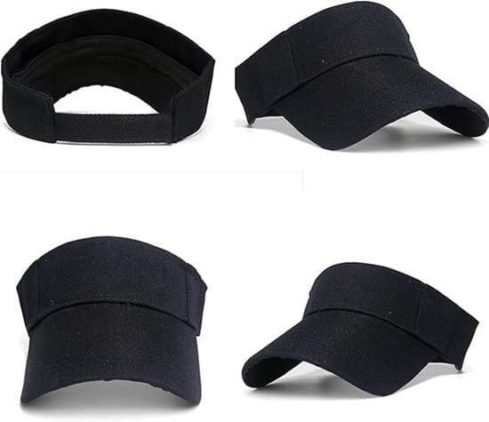 Solhatte til voksne - Dobbeltpakke - Justerbare bomuldssolhatte - Sommerhatte til mænd, perfekte til rejser - Sort, Hvid