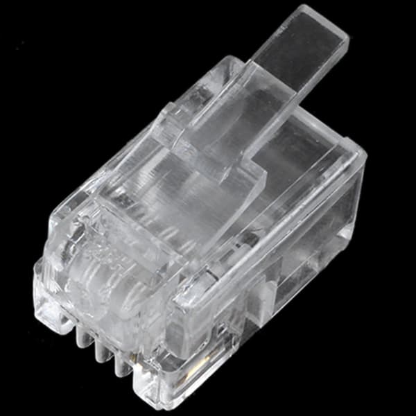 Gennemsigtig plast 30 stk 4P4C-stik RJ9 telefonadapter - WELLNGS