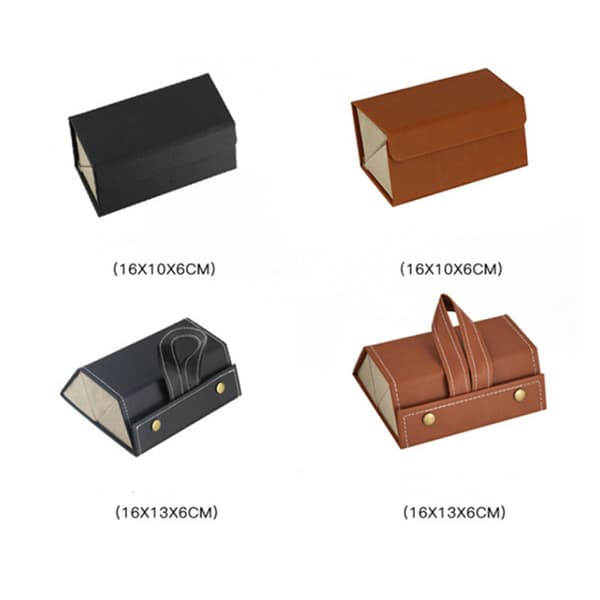 Multi-slot Sunglasses Organizer Case Foldable Glasses Storage Box Brown Brown 6 Slots