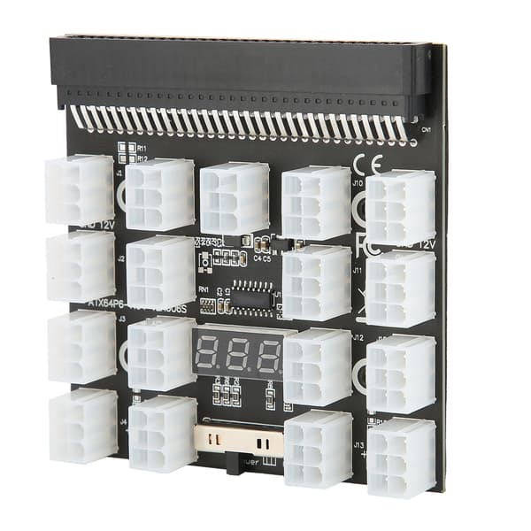 Strømforsyningskortadapter 17 Position Distributionskonverter Breakout PCB-modul 12V Sort