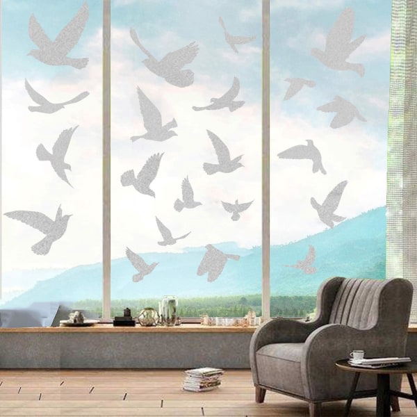 Suuren ikkunan lintutarrat: himmeät läpikuultavat kyyhkyset lasioviin (23 kpl)