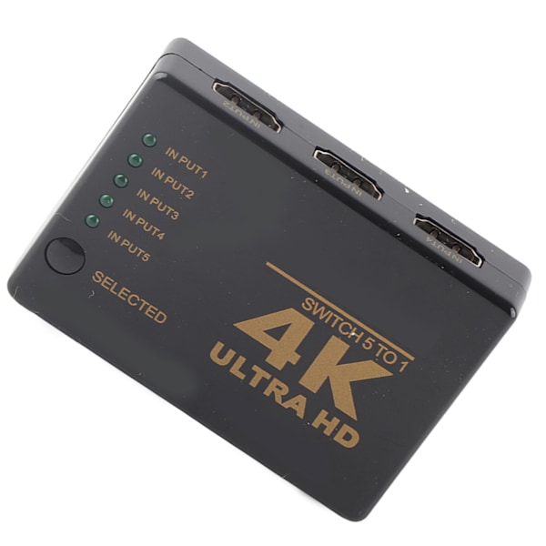 High‑Definition Multimedia Interface Switcher 5 inn 1 ut 1080P Konverter med Fjernkontroll
