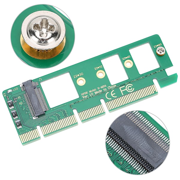 Adapter Överföring Expansionskort PCIE 3.0 x4 x8 x16 till NVME M.2 NVMe SSD Grön ABS