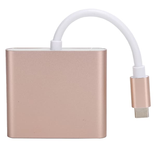 USB C Adapter 3.1 3 i 1 Hub Konverter Dock High Definition Multimedia Interface 4K Rosaguld