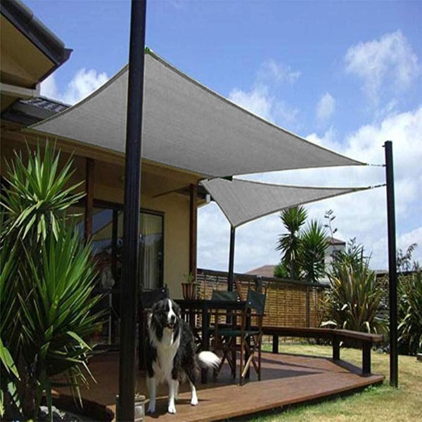 Vedenpitävä purjekatos patiolle ja puutarhaan 90 % UV-suojalla - 2x2m, harmaa