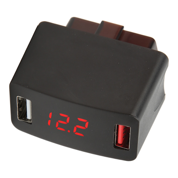 Bil OBD-lader DC12‑24V Dobbelt USB LED Digital Display Opladningsadapter Universal til Køretøjer