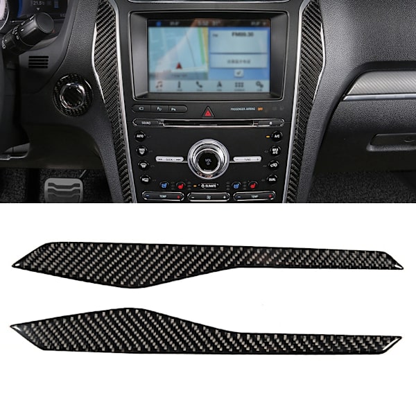 2 stk. Ægte Kulfiber Centerkonsol Panel Dekorations Trim Passer til Ford Explorer 2013-2018