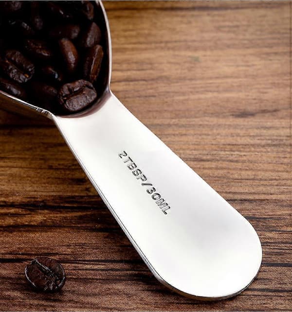 Kaffeske Spiseske De Bedste Måleskeer i Rustfrit Stål til Kaffe, Te og Mælk 2 STK-15ml 30ml