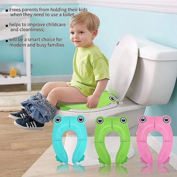 Bärbar hopfällbar potträningssits - Toddler Green Travel Toalettsits