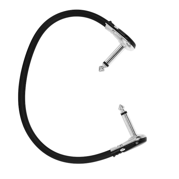 Gitareffektkabel PVC Anti-vindstøydemping Bærbar gitarpedalledning Patch Kabel Flatt hode Sølv 30cm / 11.8in