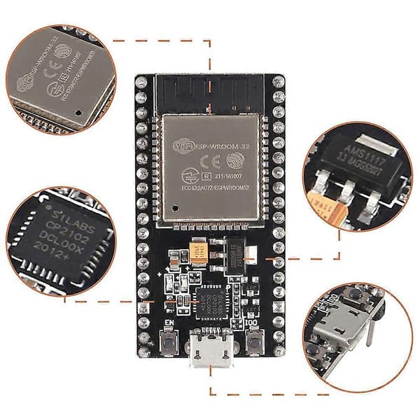 ESP32 ESP-32S NodeMCU-32S ESP-WROOM-32 Utviklingskort black
