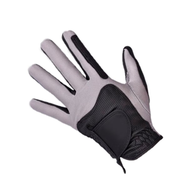 Golfhandske Vänster Hand Polyester Hög Elasticitet Andningsbar Tvättad Enstaka Golfhandske för Män Kvinnor Svart Grå L