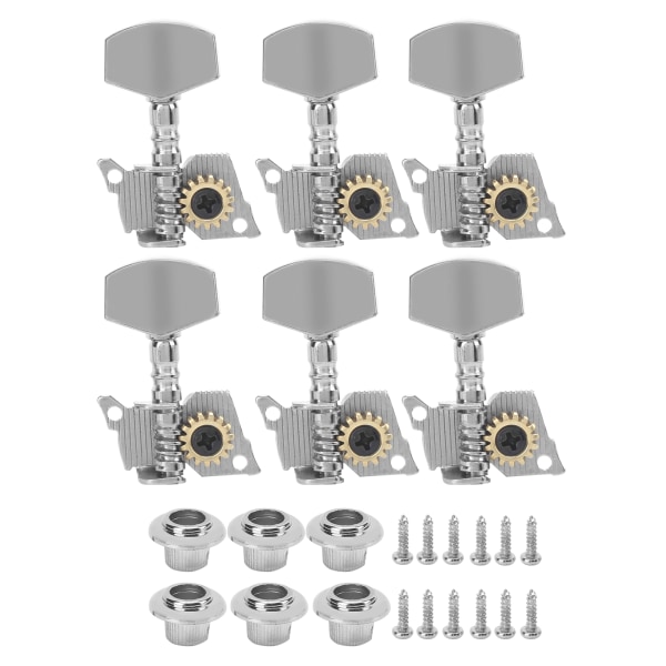 Guitar Tuning Pegs Keys Låse Tunere Maskinhoveder Sølv reservedele til Ukulele6 højre