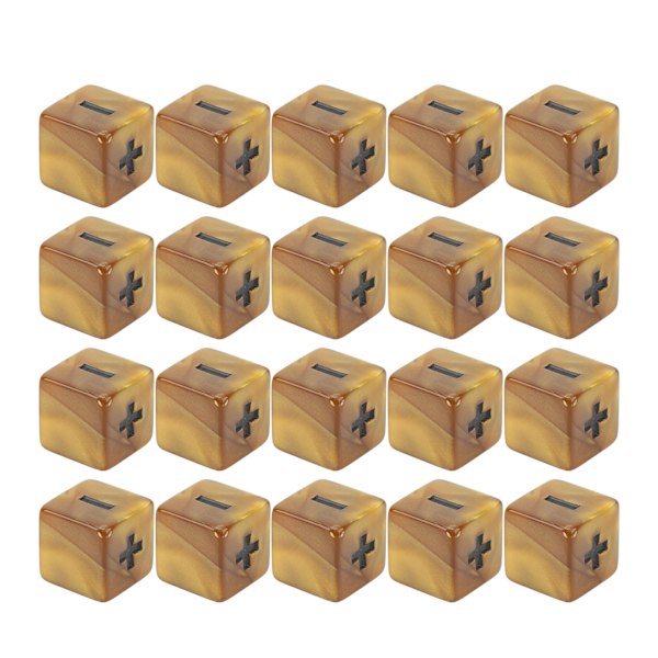 20 stk. Matematik Plus Minus Tegn Terninger 16mm Matematik Operation Beregning Terning Sæt til Spædbarnsuddannelse Guld Gradient