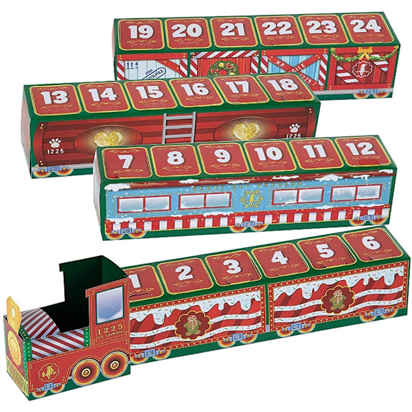 Christmas North Pole Advent Train Advent Calendar Toy for Kids Tabletop Ornaments