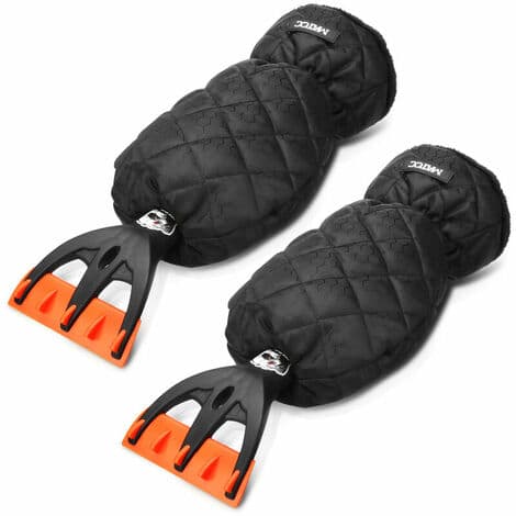 2-pack Windshield Scraper Mitten, Waterproof Warm Car Ice Scraper Glove, Small Freezer Car Window Snow Scraper Tool