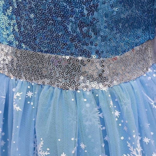 Prinsessa Elsa -mekko irrotettavalla laahuksella, virtaavan sininen blue 110