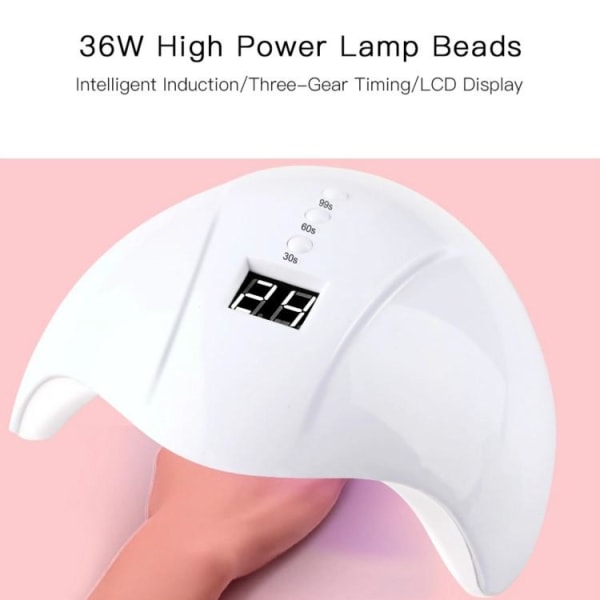 Negletørker med UV-lampe - tørker negler - 36W pink