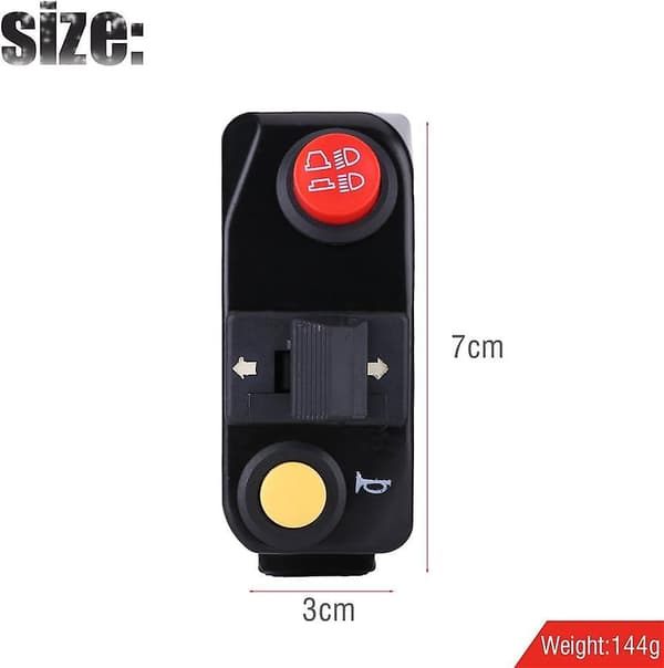Motorcycle Universal 7/8 Handlebar Control Switch with Horn, Turn Signal, High/Low Headlight - Silver 0.2