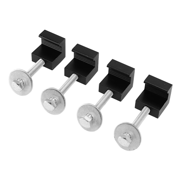 4 stk. Værktøjskasse Fastgørelsesstropper J-kroge Aluminium Legering Sort Universal til Pickup Truck