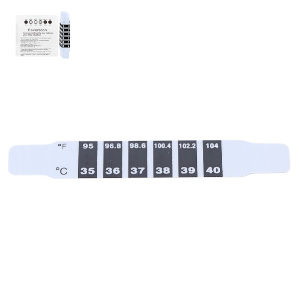 Gjenbrukbare pannetermometerstrimler klistremerke for å sjekke baby, barn og voksnes temperatur, reise og daglig bruk (20 stk / pose)