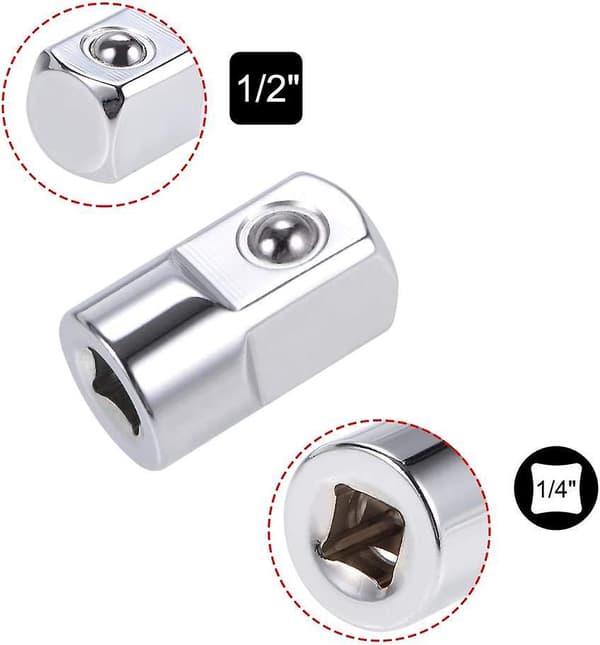 Cr-V Stål 1/4 Tomme Hun til 1/2 Tomme Han Reduktionshylse Adapter