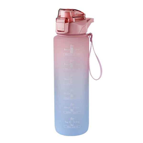 Sports 1000 ml vandflaske med sugerør til udendørs rejser Pink