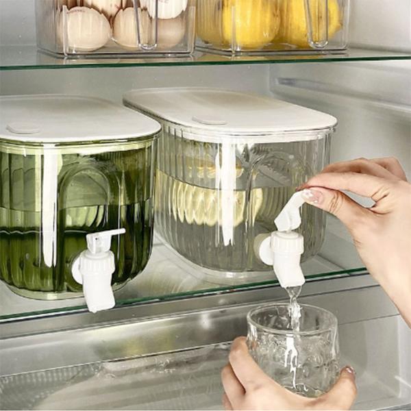 Drikkevare Dispenser Stor Kapacitet Fødevaregodkendt Fortykket Lækagesikker Kold Kedel med Hane til Hjemmet Transparent Hvid