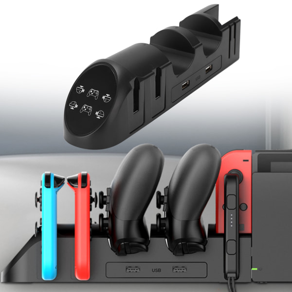 ABS Venstre Højre Gamepad Oplader spilcontroller Bordoplader til Switch Joy Con