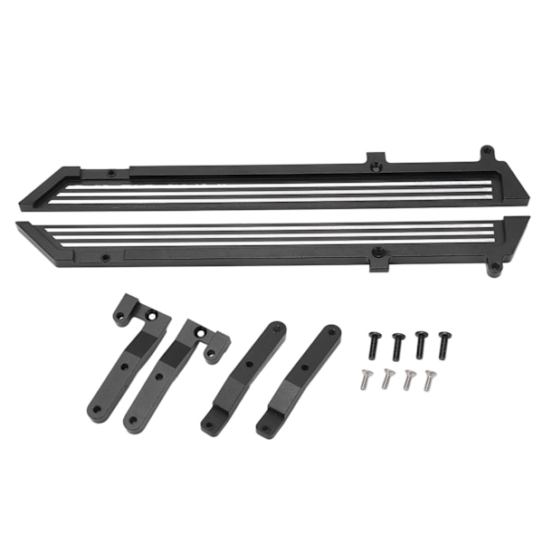 2 st RC-Pedalslider i Aluminiumlegering Svart Stegs Platta Rock Slider för YK 1/8 4082 RC Crawler Delar
