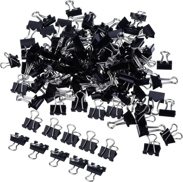 Mini Binder Papir Tegneclips Metalclips, 60 Styk (15mm)