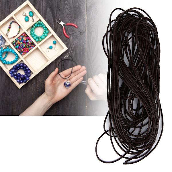 2,0 mm Rund Snöre Sladd Rem för DIY Armband Smyckestillverkning Tillbehör (Mörkbrunt Kaffe 10 Meter)