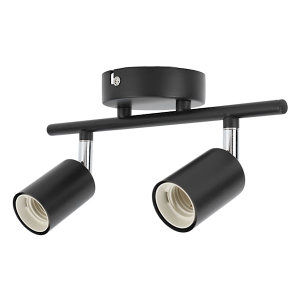 Infälld Taklampa Spårljushållare 2 Lampor Roterande Justerbar Lamphållare för E27 Glödlampa LED-Glödlampor