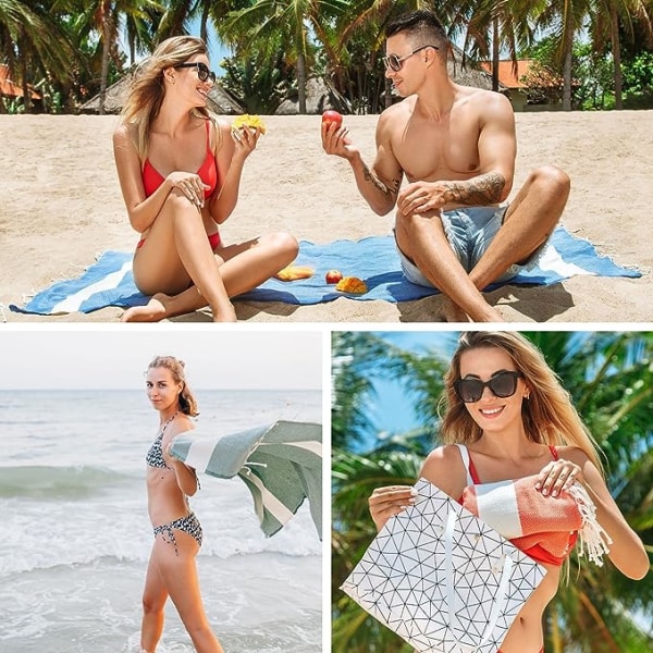 Bomulds strandhåndklæde 100 x 200 cm - Originalex kvalitet - Orientalsk  saunastof, picnicmåtte, rejsetæppe, strandhåndklæde, badehåndklæde til  kvinder ca3b | Fyndiq