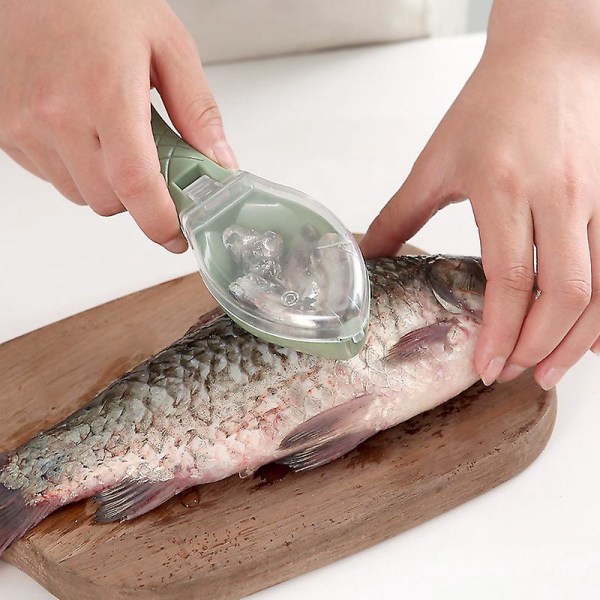 Green Fish Skin Brush - Fjerner fiskehud og skæl hurtigt, perfekt til hjemmet, restauranten og køkkenet